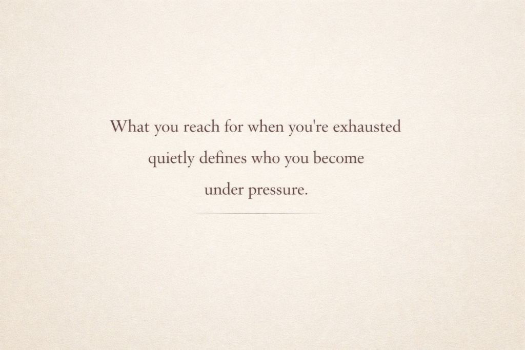 What you reach for when you’re exhausted quietly defines who you become under pressure.